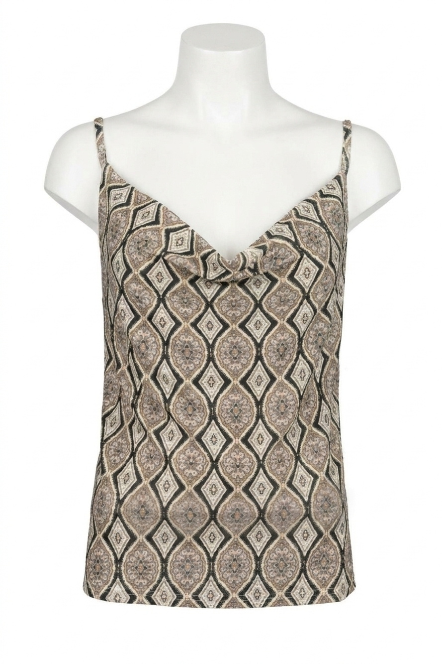 NEW BISHOP + YOUNG holiday glam slam audrina camisole in shimmer print